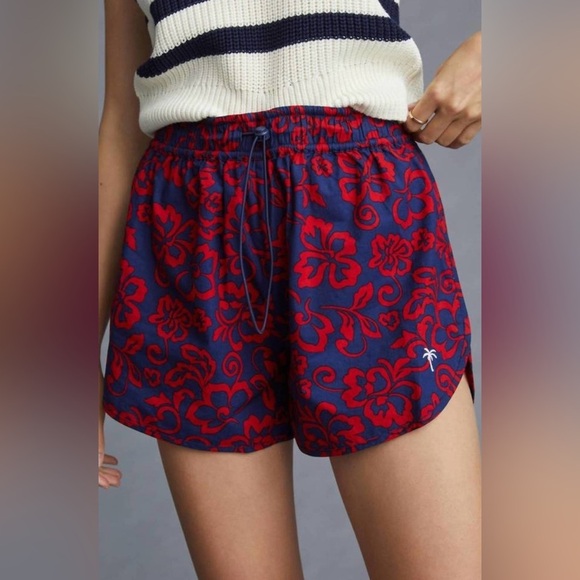 SUNDRY Athleisure Aloha Pull on Drawstring Shorts in Navy Size 0 (XS) - Picture 1 of 16